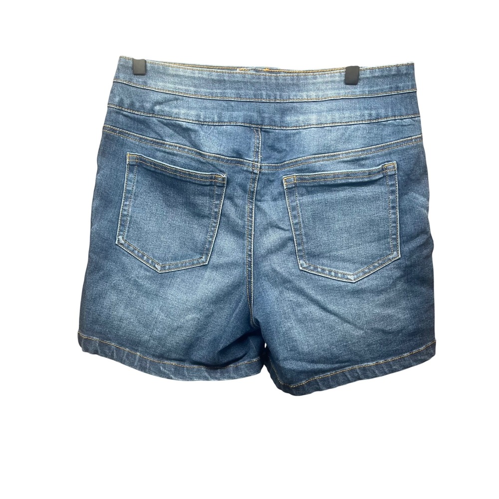 One5One Denim Shorts Women 10/30 Blue Excellent Mid Rise Double Button Utility - Picture 4 of 9